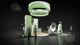 20x30 Island booth design by Reaction Space